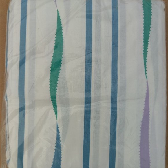 Fieldcrest Supima Cotton Sheet Set FULL 1000 TC Satin-Stitch Aqua Blue Gray Teal